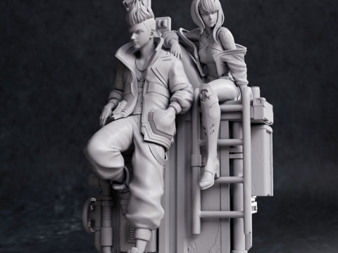 Lucy and David from Cyberpunk Edgerunners 3D Print Model