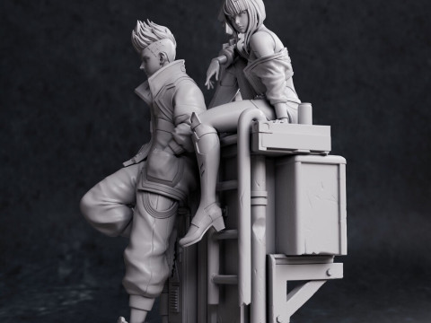 Lucy and David from Cyberpunk Edgerunners 3D Print Model