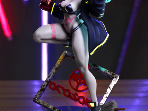 Rebecca Cyberpunk Model Cetak 3D