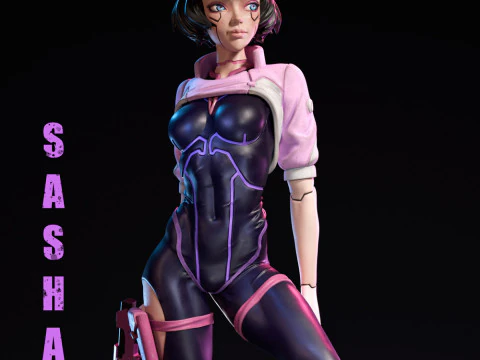 Sasha Cyberpunk Edgerunner Modello di stampa 3D