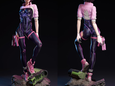 Sasha Cyberpunk Edgerunners 3D Print Model