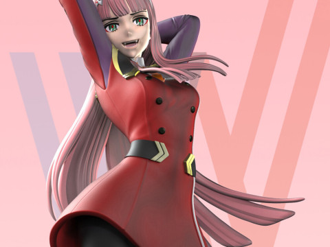 Darling in the Franxx - Zero Two Model Cetak 3D
