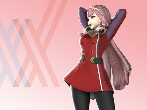 Darling in the Franxx - Zero Two Model Cetak 3D