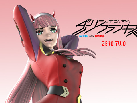 Darling in the Franxx - Zero Two Model Cetak 3D