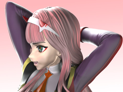 Darling in the Franxx - Zero Two Model Cetak 3D