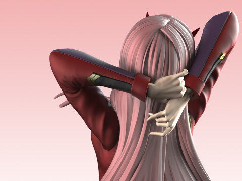 Darling in the Franxx - Zero Two Model Cetak 3D
