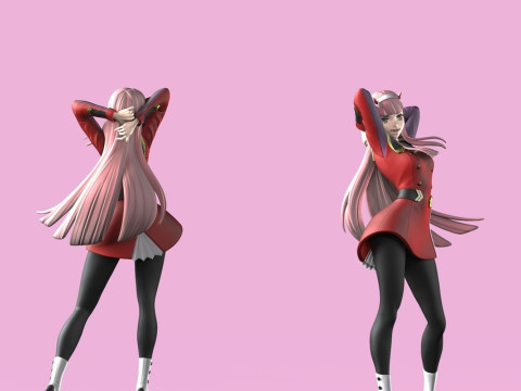 Darling in the Franxx - Zero Two Model Cetak 3D