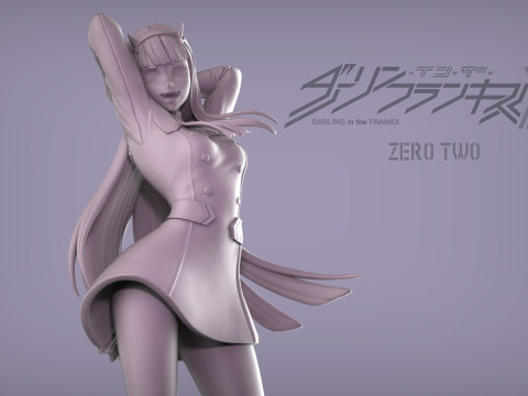 Darling in the Franxx - Zero Two Model Cetak 3D