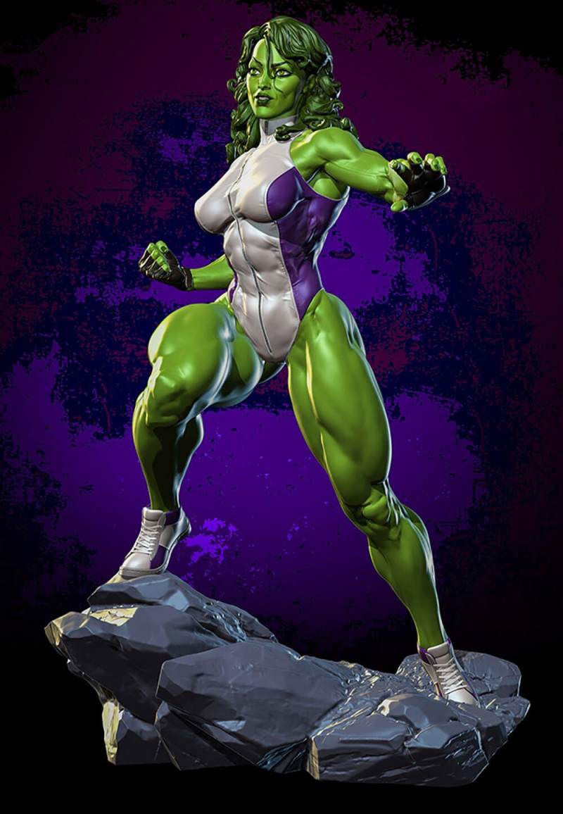 She Hulk 3D 프린트 모델 .c4d .max .obj .3ds .fbx .stl .blend 
