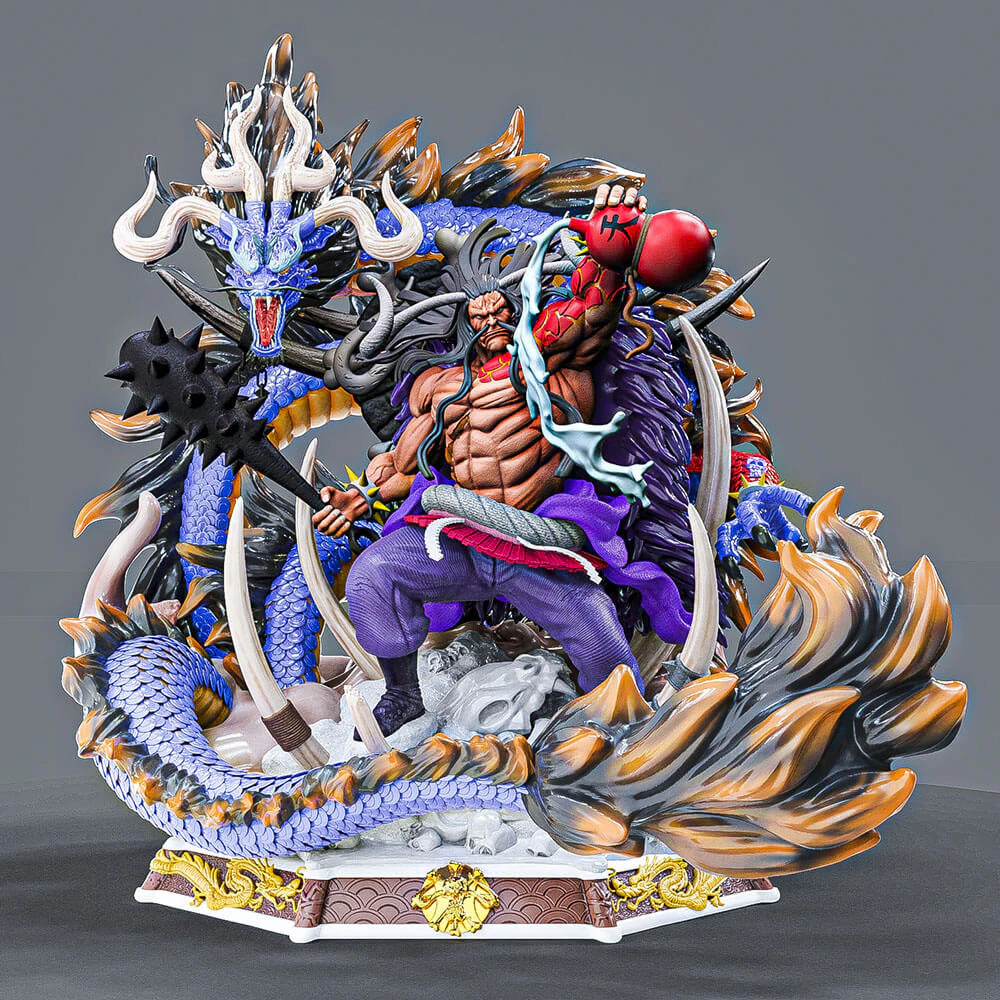 Kaido Emperor and Dragon 3D Print Model .c4d .max .obj .3ds .fbx .stl .blend 