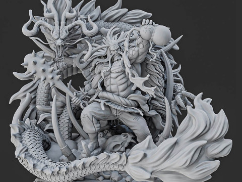 Kaido Emperor and Dragon Model do druku 3D