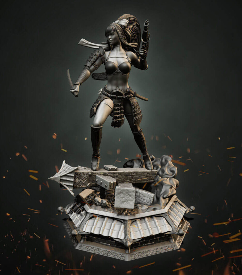 Stormtrooper Samurai 3D 打印模型 .c4d .max .obj .3ds .fbx .stl .blend