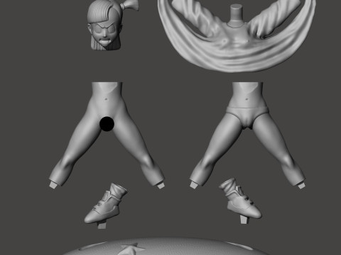 Bulma Flashes Master Roshi 3D 프린트 모델