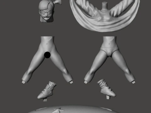 Bulma Flashes Master Roshi 3D Print Model