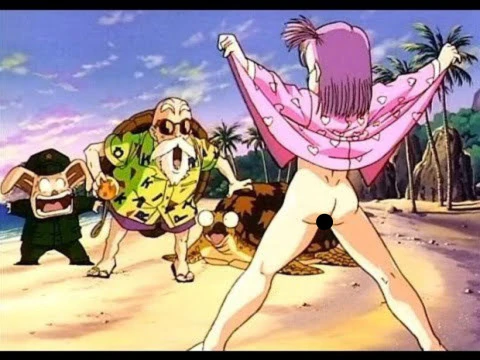 Bulma Flashes Master Roshi 3D Print Model
