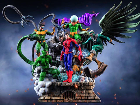 シニスター シックス - スパイダーマン ジオラマ 3Dプリントモデル