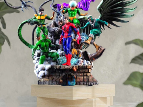 Sinister Six - Spiderman Diorama Model Cetak 3D