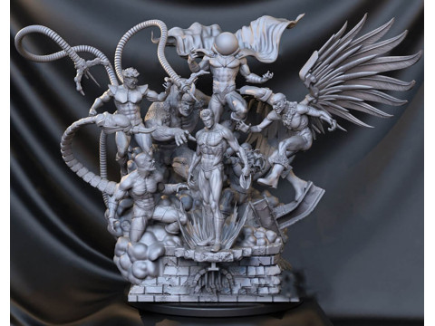 Sinister Six - Spiderman Diorama Model Cetak 3D