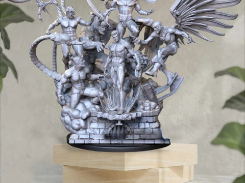 Sinister Six - Spiderman Diorama Model Cetak 3D