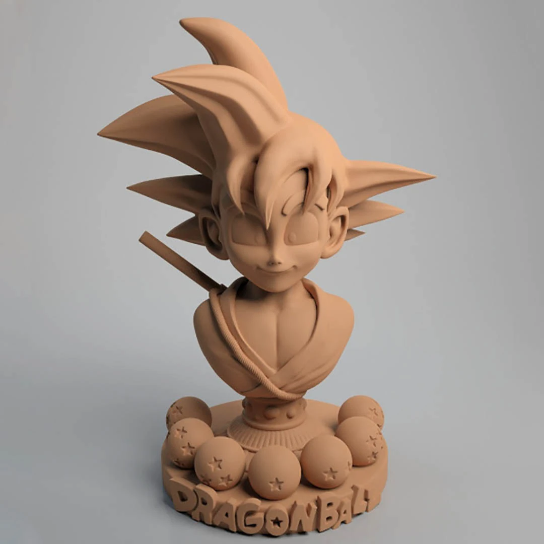 Kid Goku Bust 3D Print Model .c4d .max .obj .3ds .fbx .stl .blend