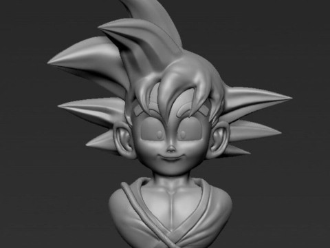 Kid Goku Bust Modèles 3D en vedette