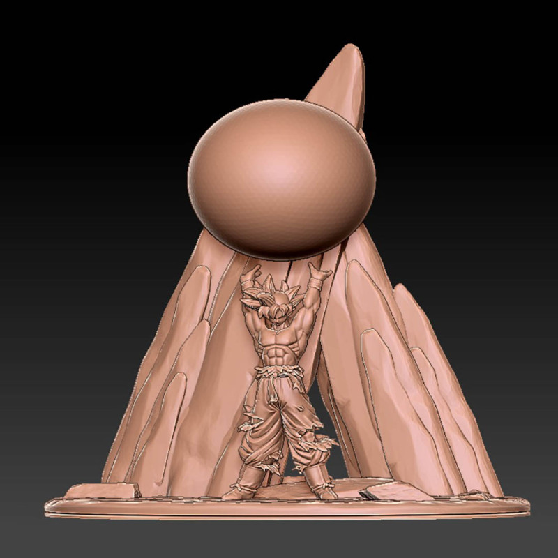 Goku Spirit Bomb Lamp 3D Baskı Modeli .c4d .max .obj .3ds .fbx .stl .blend