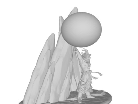 Goku Spirit Bomb Lamp 3D Baskı Modeli