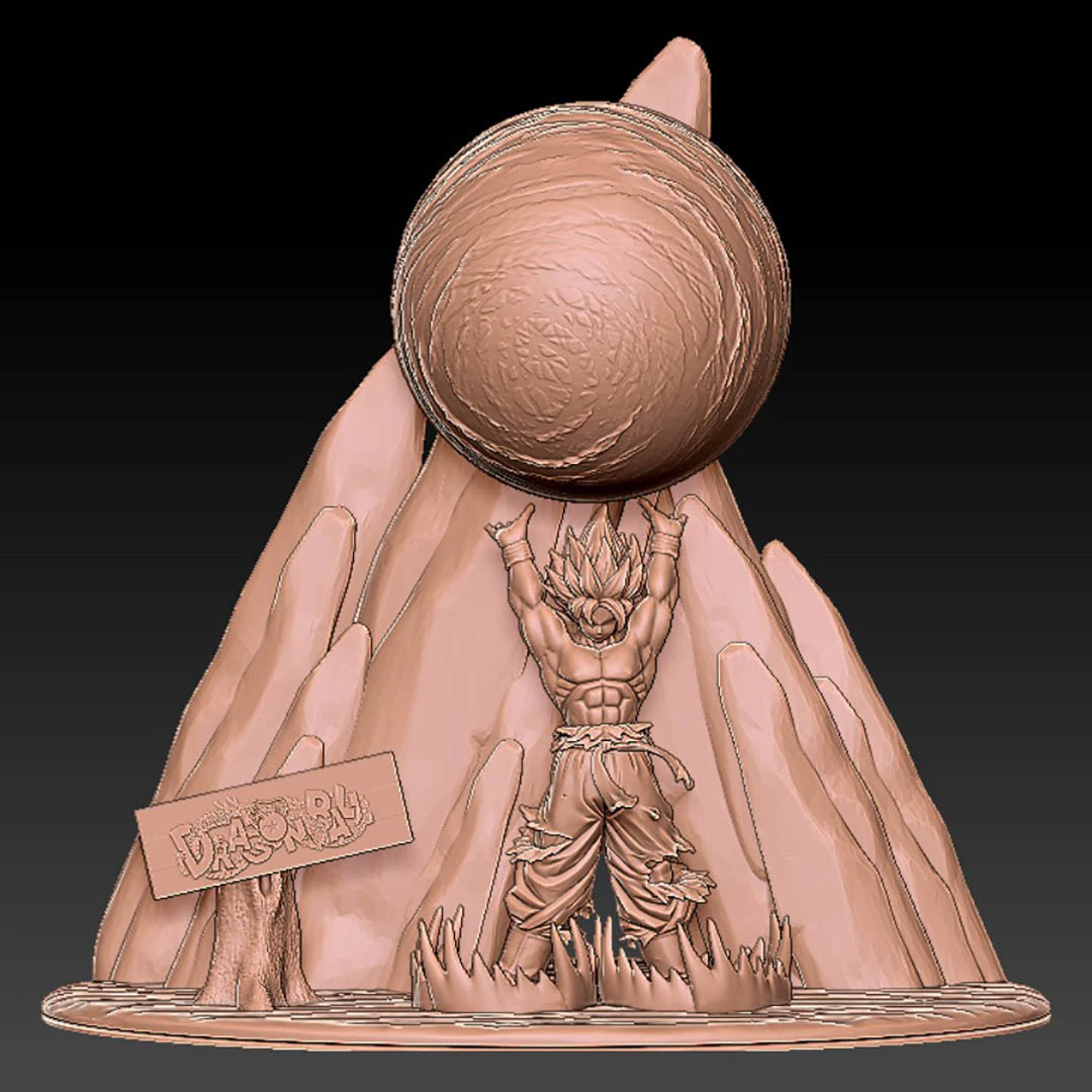 Goku Spirit Bomb Lamp V2 3D Print Model .c4d .max .obj .3ds .fbx .stl .blend 