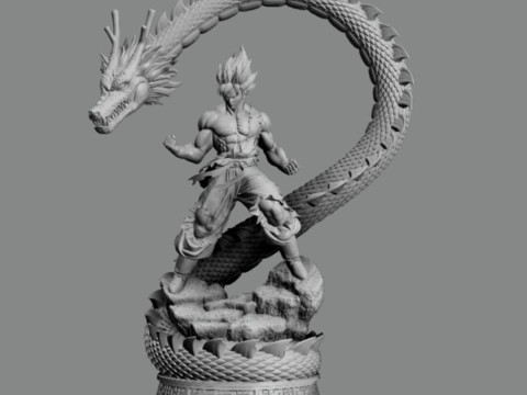Goku and Shenron 3D 打印模型