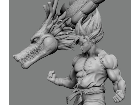 Goku and Shenron 3D 打印模型