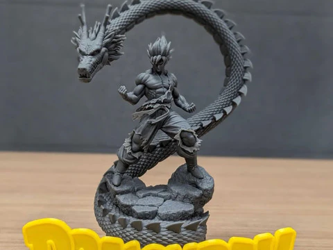 Goku and Shenron 3D Print Model