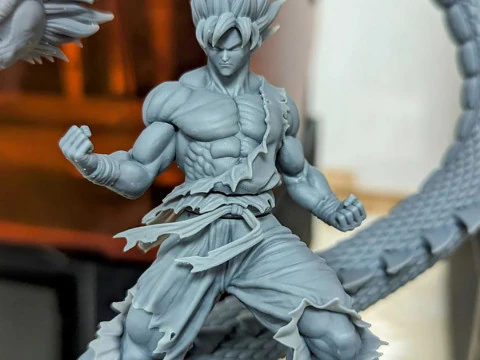 Goku and Shenron 3D Print Model
