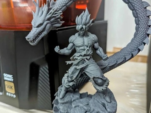 Goku and Shenron 3D Print Model