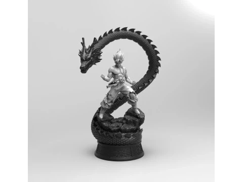 Goku and Shenron 3D Print Model