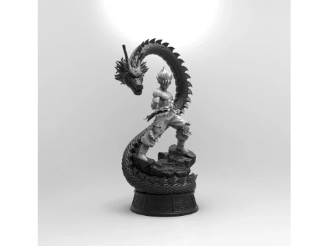 Goku and Shenron 3D Print Model
