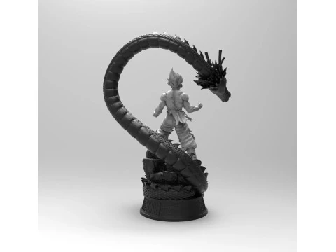 Goku and Shenron 3D Print Model