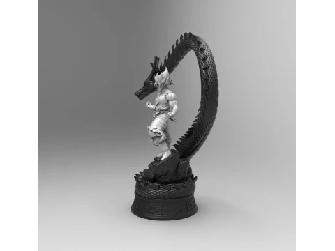 Goku and Shenron 3D Print Model