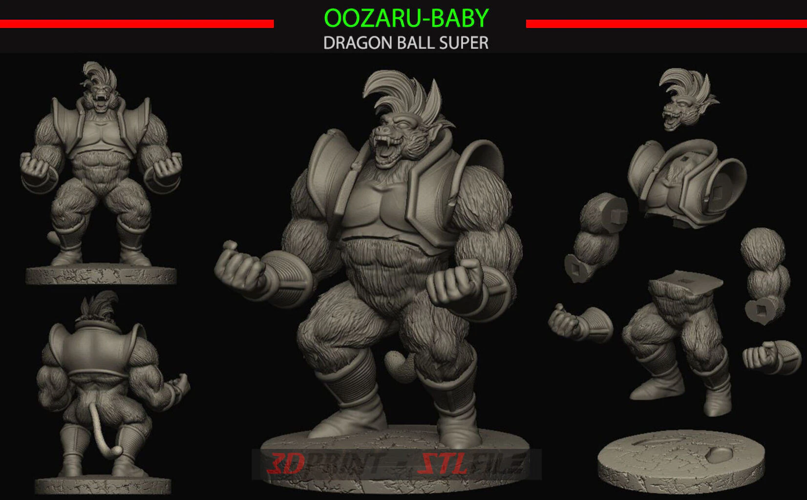 Oozaru Baby Dragon Ball 3D Print Model .c4d .max .obj .3ds .fbx .stl .blend 