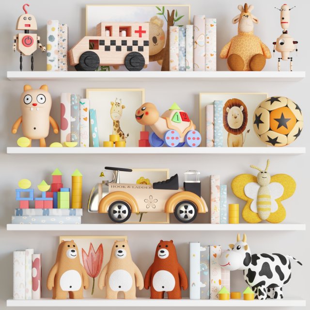 Toy set 09 3D 模型 .c4d .max .obj .3ds .fbx .stl .blend 