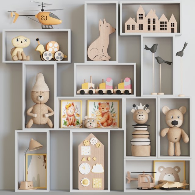 Toy set 12 3D Модель .c4d .max .obj .3ds .fbx .stl .blend