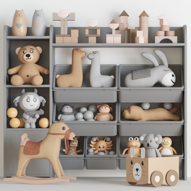Toy set 14 3D 模型 .c4d .max .obj .3ds .fbx .stl .blend