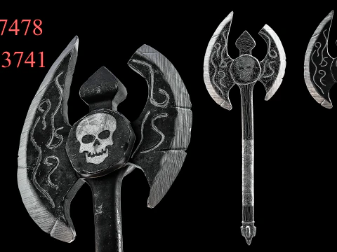 Game Ready Axes Low poly 3D Model
