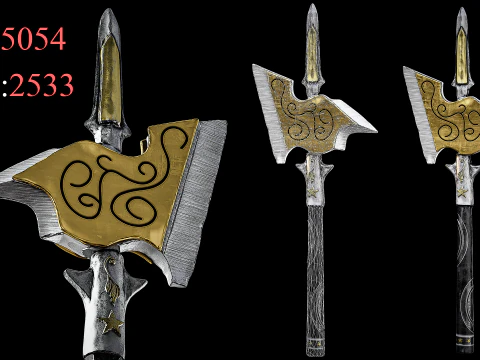 Game Ready Axes Low poly 3D Model