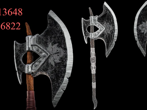 Game Ready Axes Low poly 3D Model