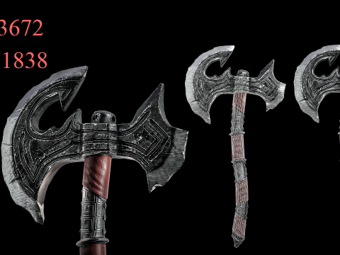 Game Ready Axes Low poly Modelo 3D
