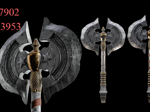 Game Ready Axes Low poly 3D Model