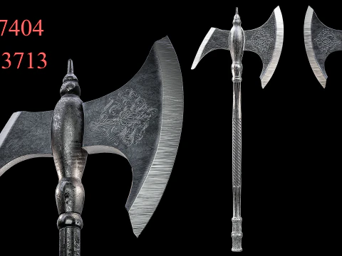 Game Ready Axes Low poly 3D Model