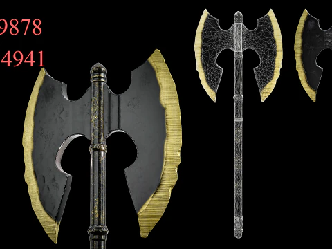 Game Ready Axes Low poly 3D Model
