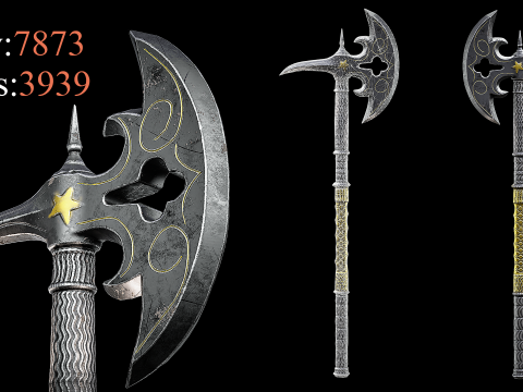Game Ready Axes Low poly Vol 02 Modello 3D