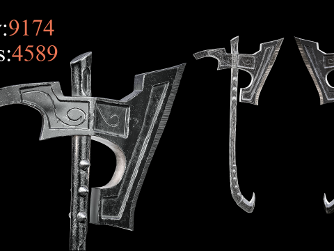 Game Ready Axes Low poly Vol 02 Modello 3D